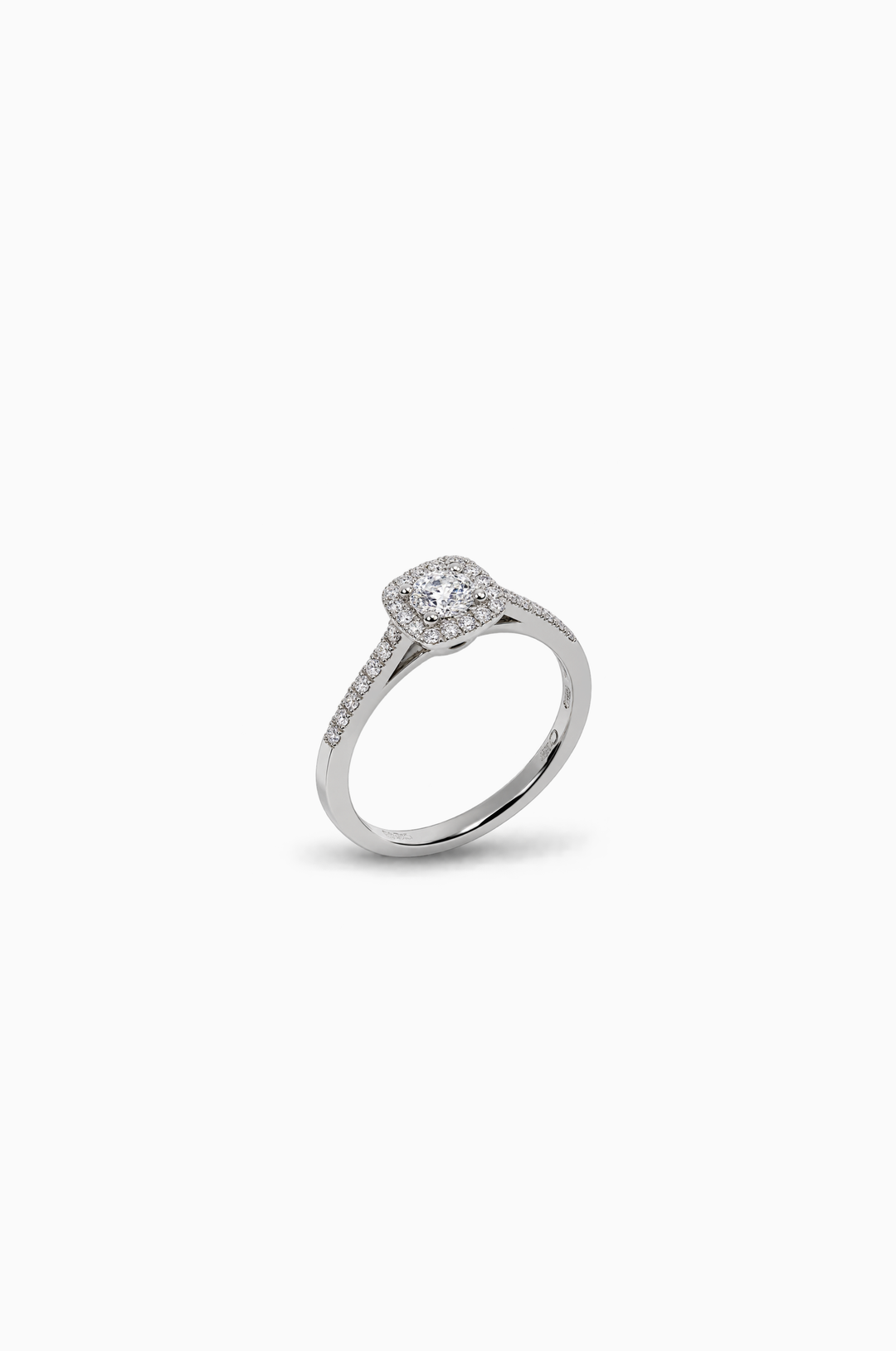 White Gold Square Engagement Ring