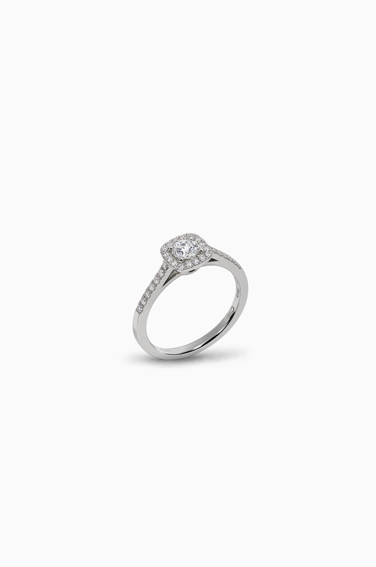 White Gold Square Engagement Ring