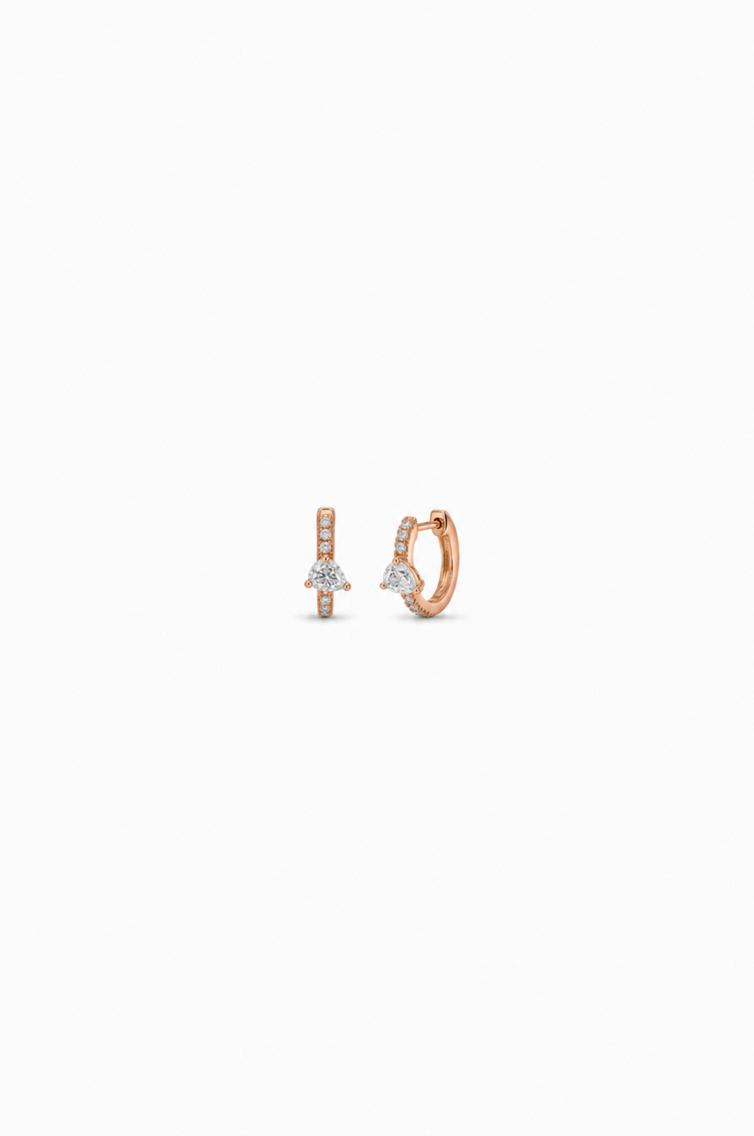 Tiny Pink Gold Loops with Diamonds