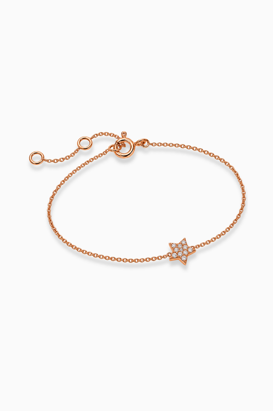 Star Pink Gold Chain Bracelet with Diamonds