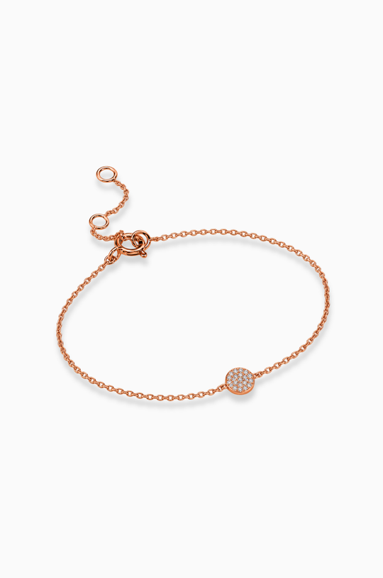 Pink Gold Chain Bracelet with Diamonds