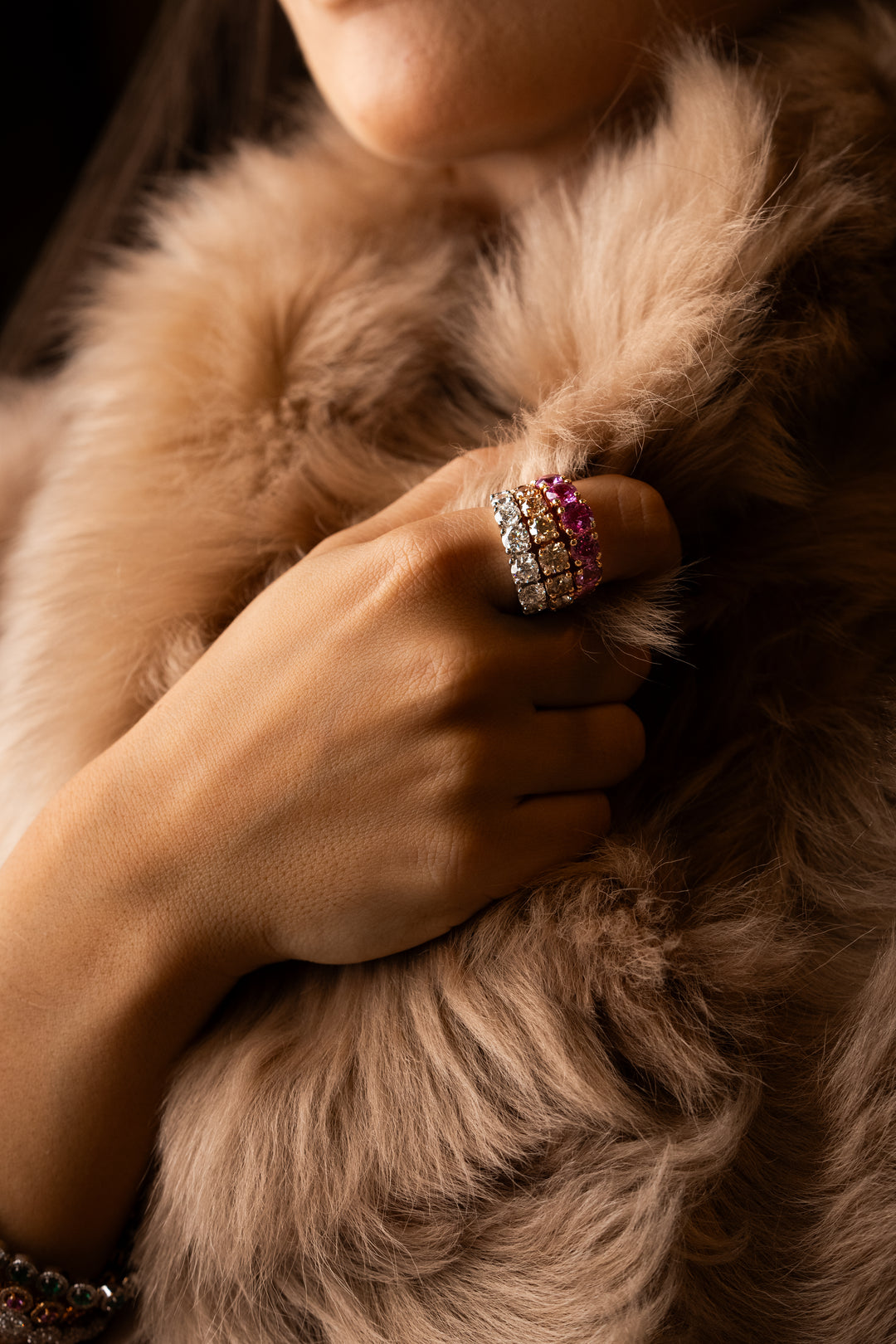 Pink Gold Ring with Pink Sapphires