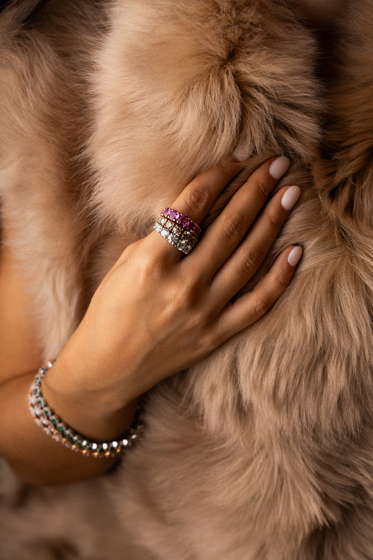 Pink Gold Ring with Pink Sapphires