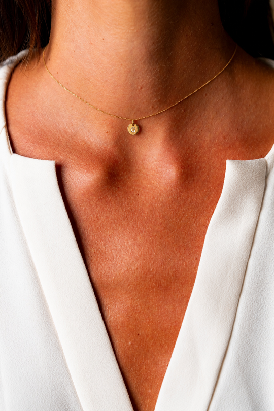 Yellow Gold Necklace with Letter G