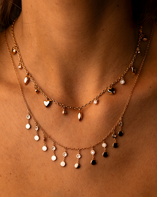 Heart Gold and Diamonds Necklace