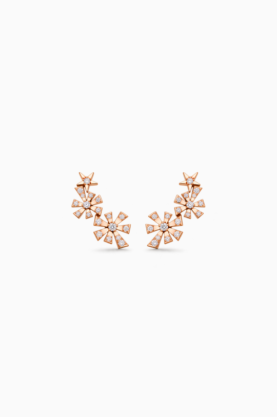Brincos Luzia em ouro rosa com diamantes
