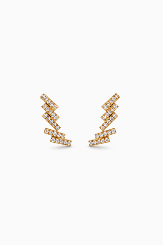 Brincos Skyline em ouro rosa com diamantes