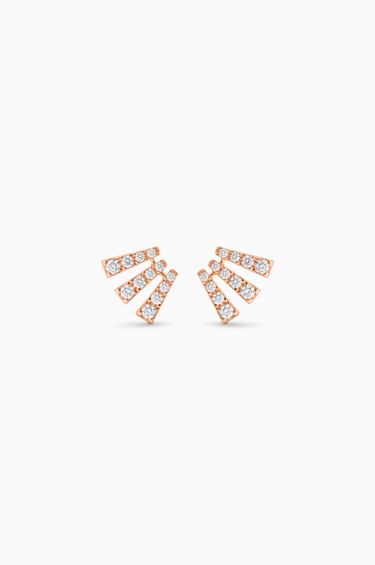 Brincos Smoky Club S em ouro rosa com diamantes