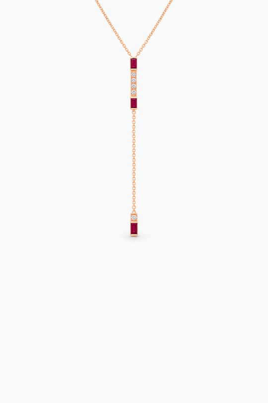 Colar I am Red em ouro rosa com diamantes
