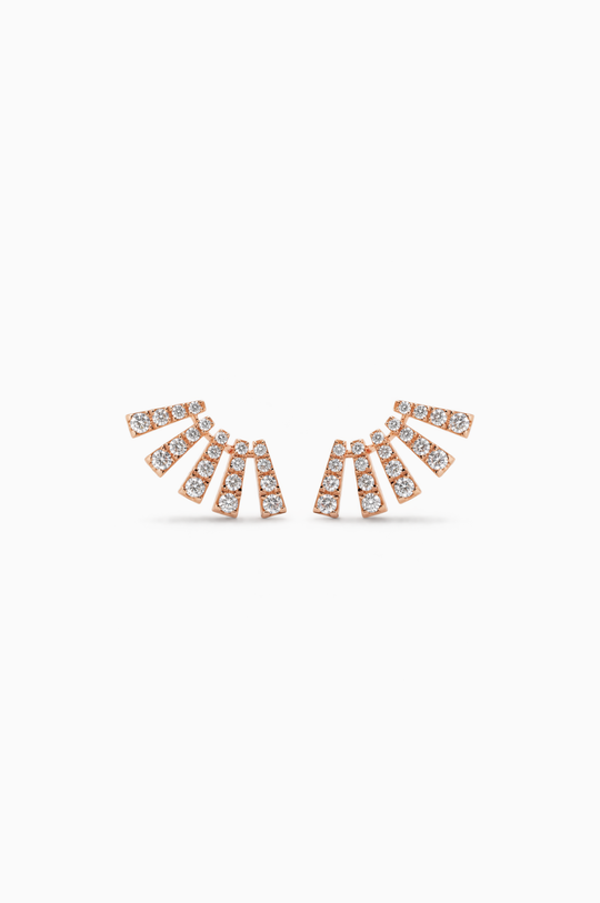 Brincos Smoky Club M em ouro rosa com diamantes