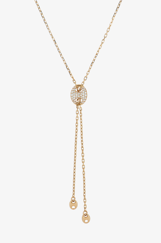 Pink Gold Necklace with Diamonds