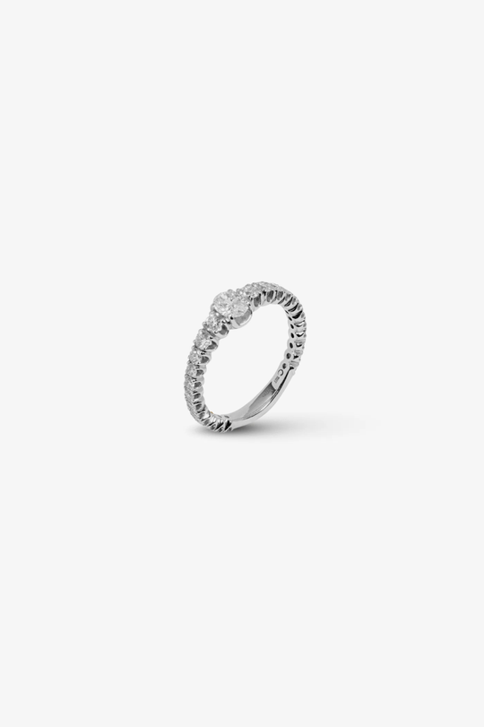 White Gold Engagement Ring with Diamonds