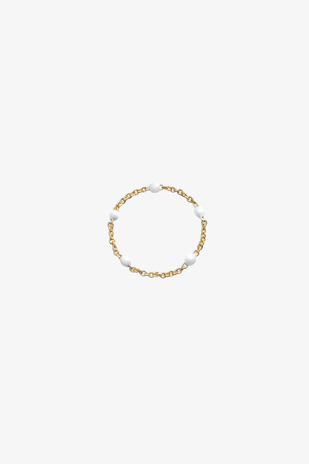 Gold Chain Ring with Dots