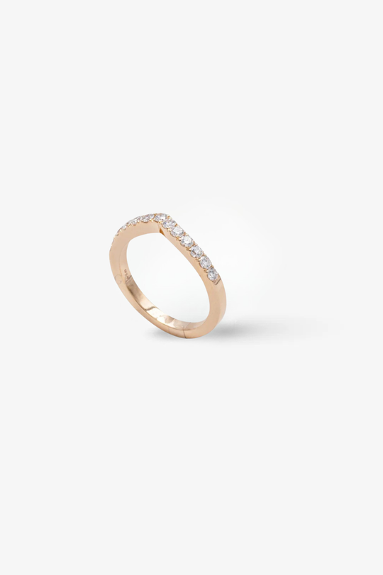 Pink Gold V Ring with Diamonds II