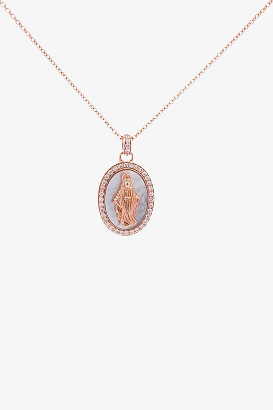 Maria Pink Gold Necklace with Diamonds
