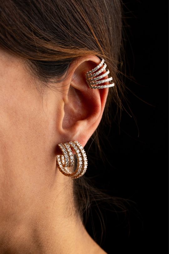 Pink Gold Earrings with Diamonds