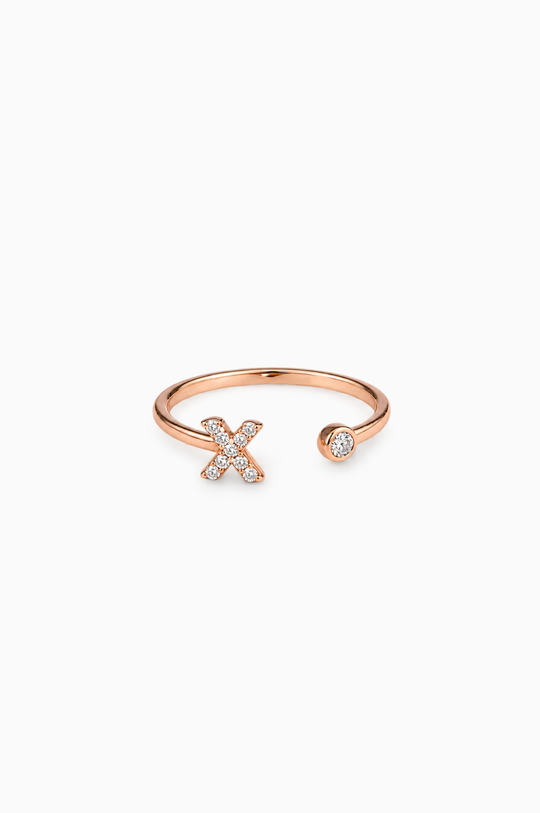 Letter X Gold Ring