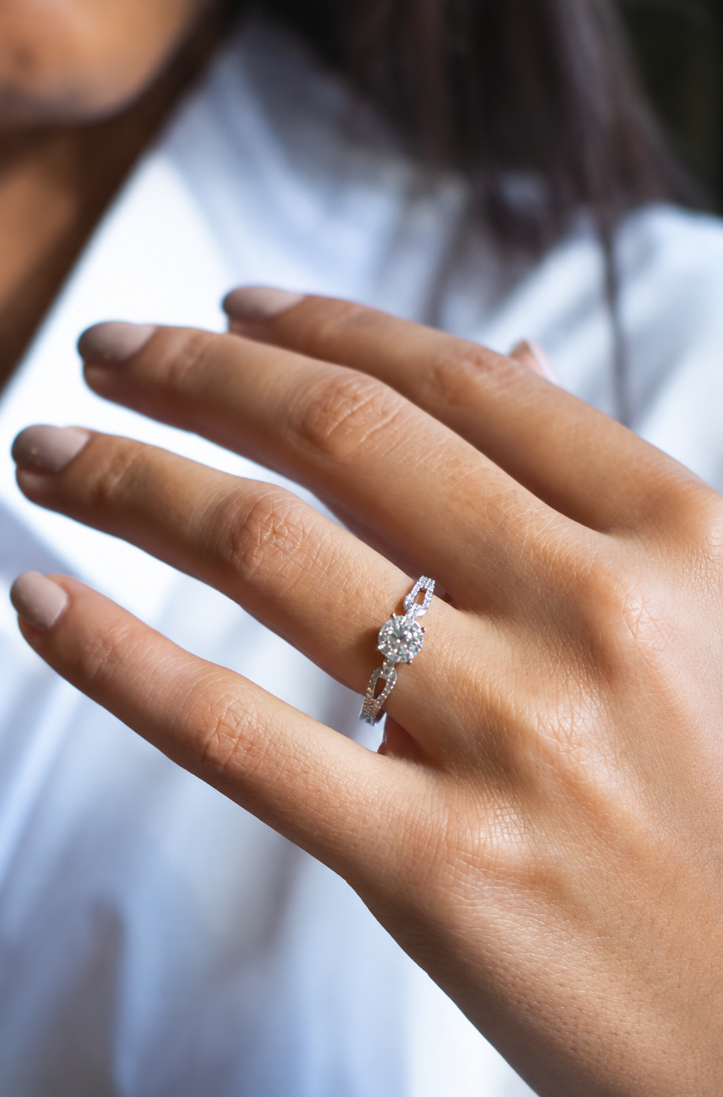 White Gold and Diamonds Engagement Ring