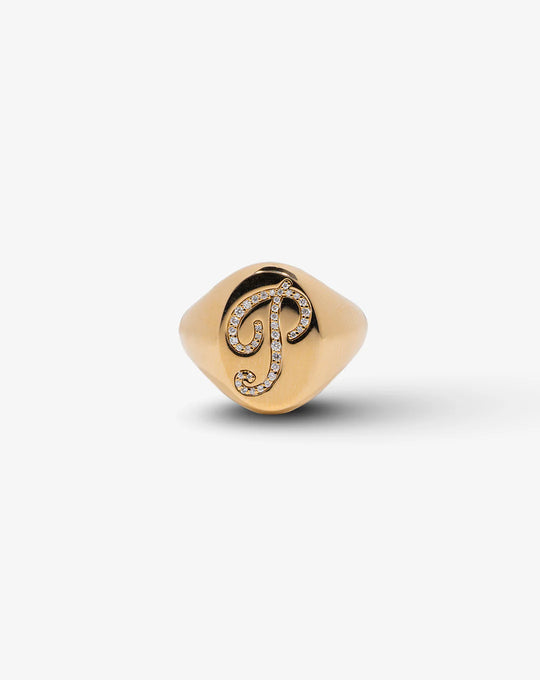 Letter Gold Ring