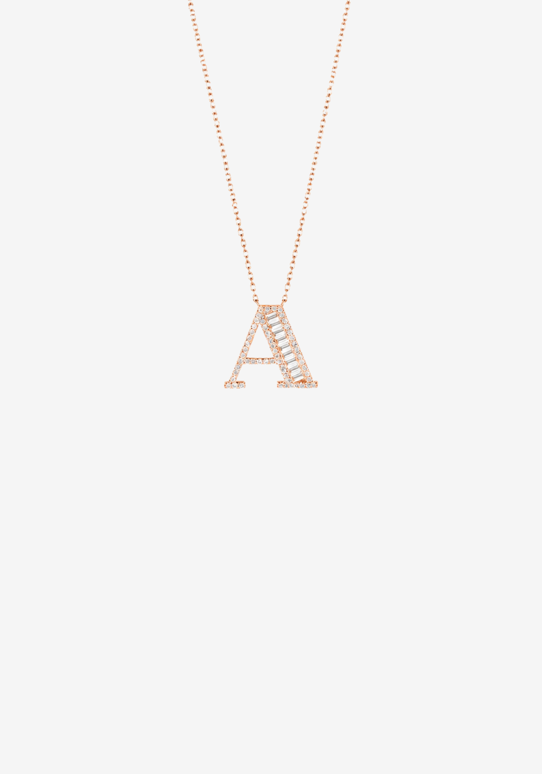 Letter Gold Necklace with Diamonds