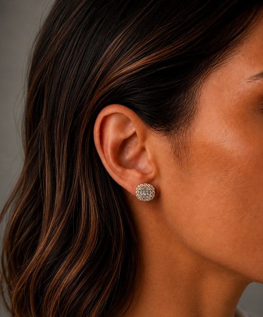 Yellow Gold Earrings with Diamonds