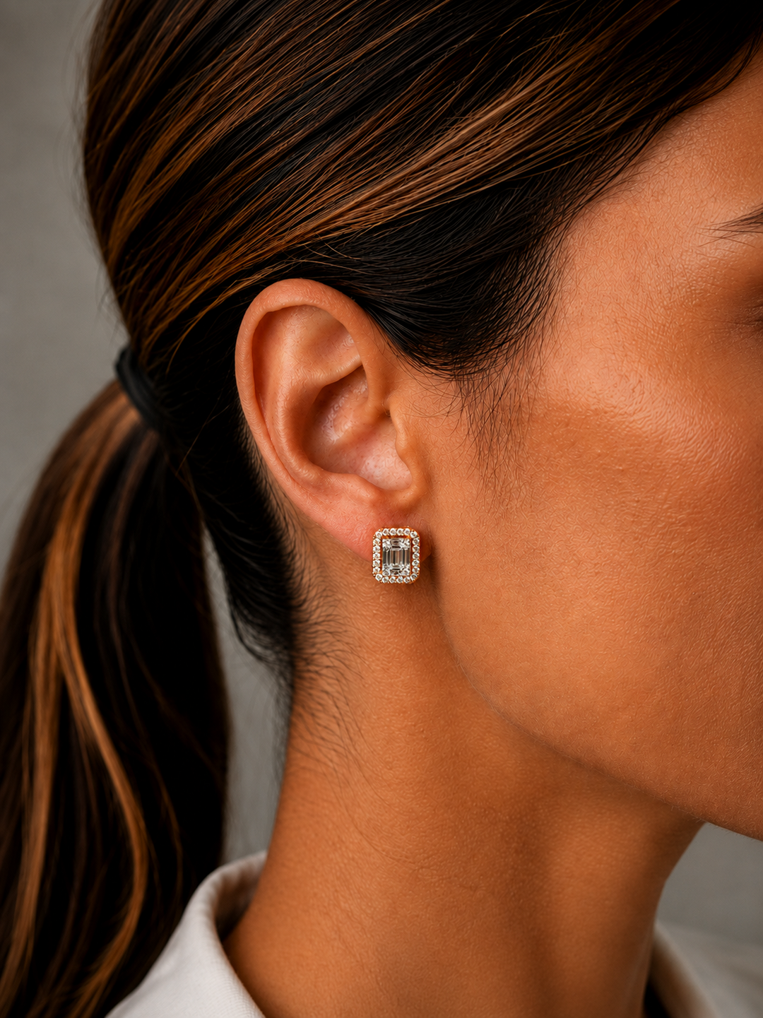Pink Gold Earrings with Diamonds