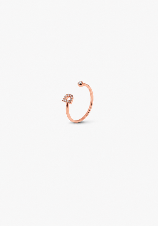 Letter D Gold Ring