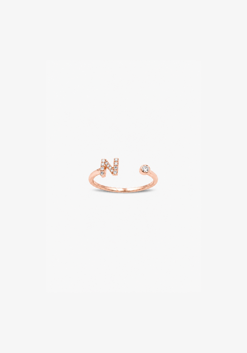 Letter N Gold Ring