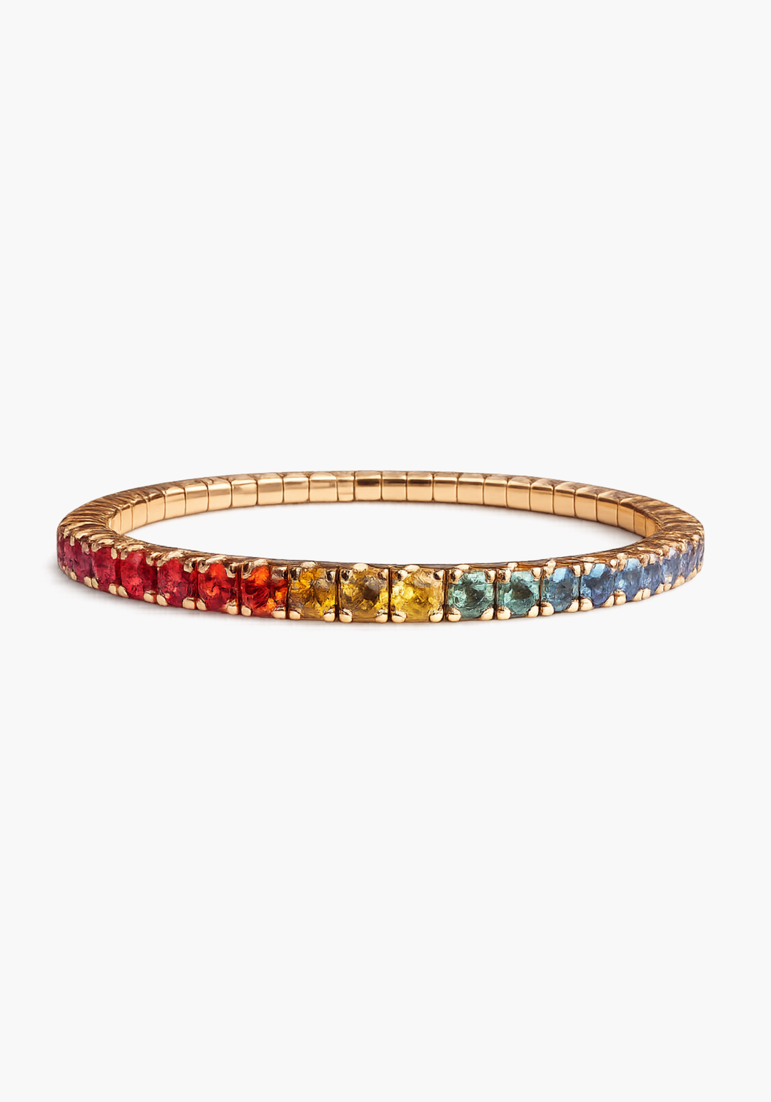 Pulseira de Ténis em Ouro Rosa com Safiras Coloridas