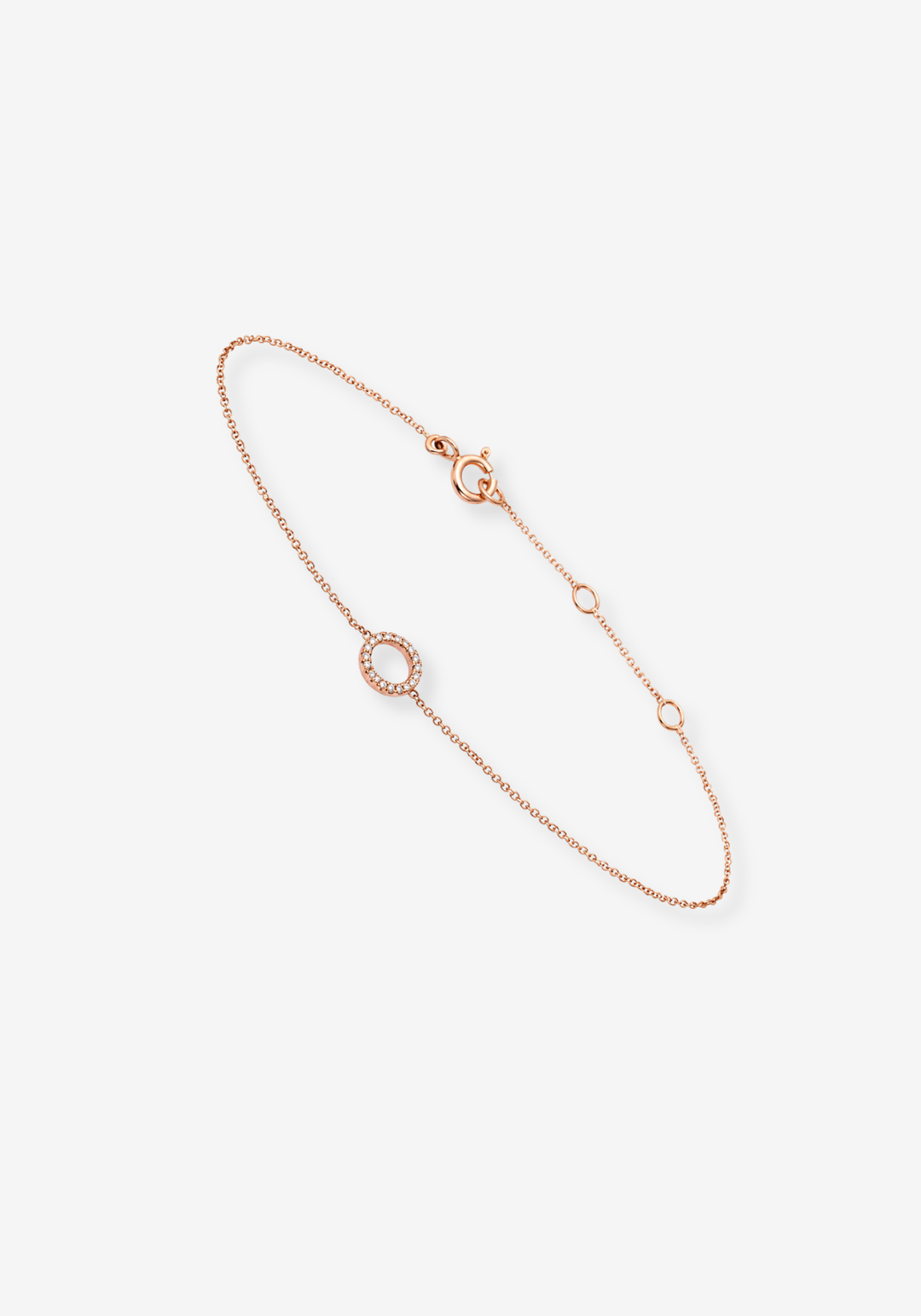 Pink Gold Bracelet with Diamond Cicle