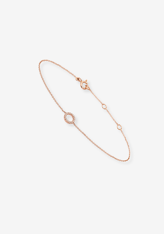 Pink Gold Bracelet with Diamond Cicle
