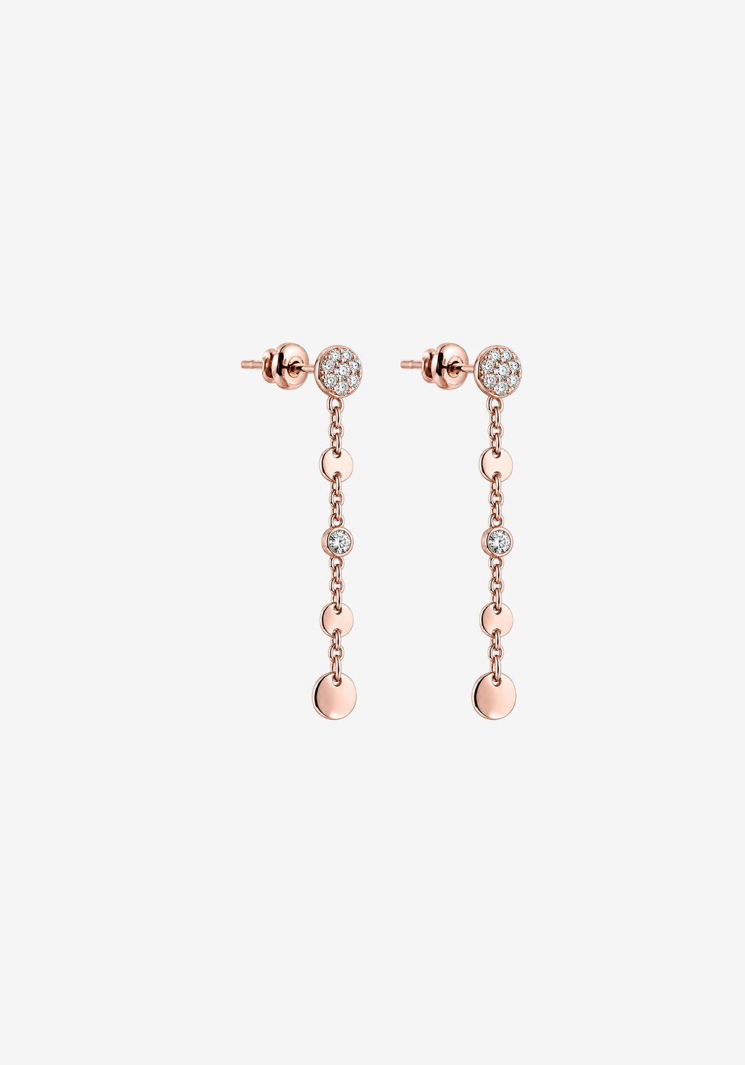 Pink Gold Earrings with Diamonds