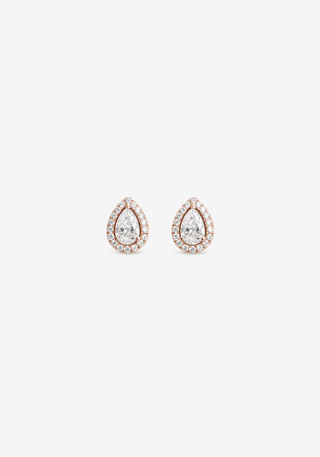 Drop Pink Gold Earrings with Diamonds