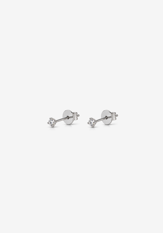 White Gold Earrings with Solitaire Diamonds