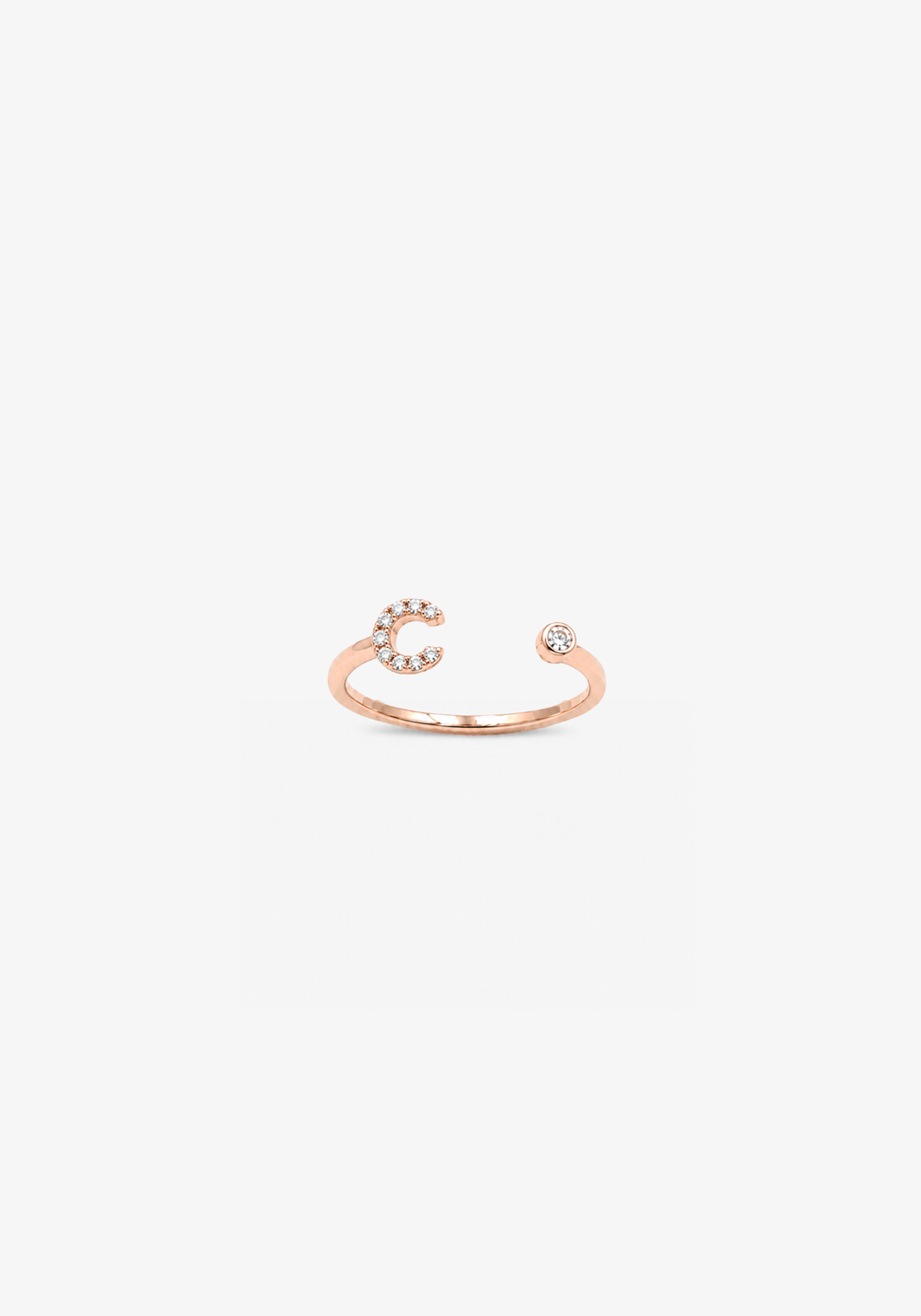 Letter C Gold Ring