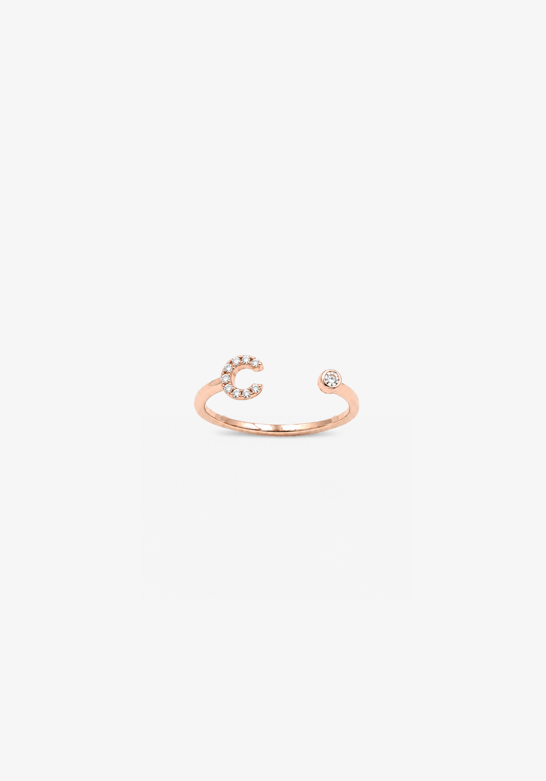 Letter C Gold Ring