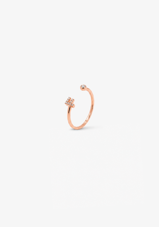 Letter F Gold Ring