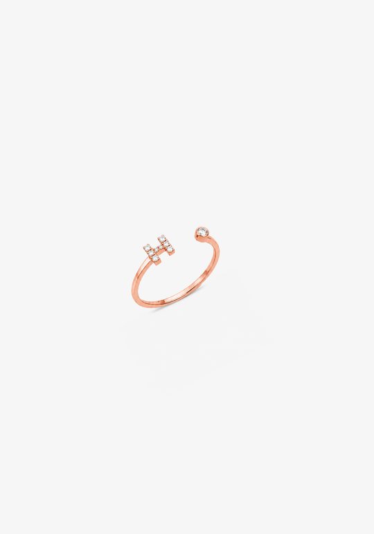 Letter H Gold Ring