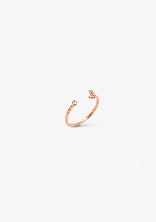 Letter J Gold Ring