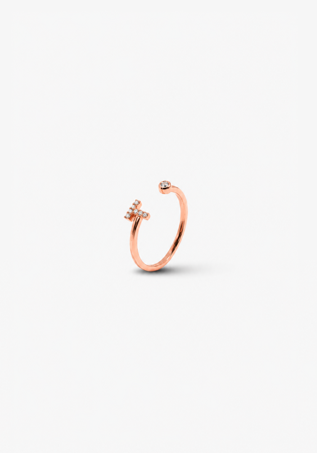 Letter T Gold Ring