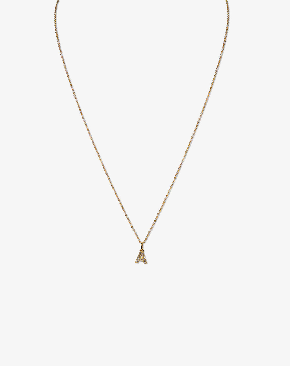 Pink Gold Necklace with Letter and Diamonds