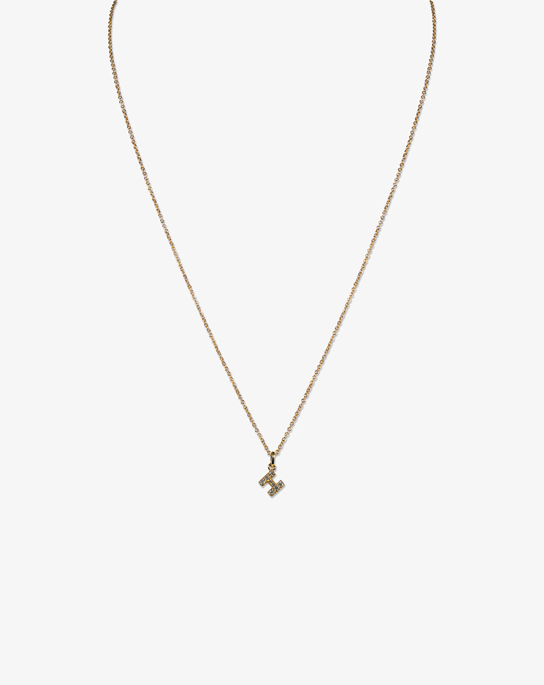 Pink Gold Necklace with Letter H and Diamonds