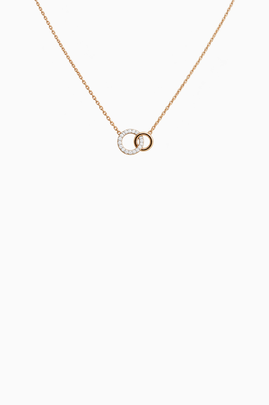 Pink Gold Necklace Union with Diamonds