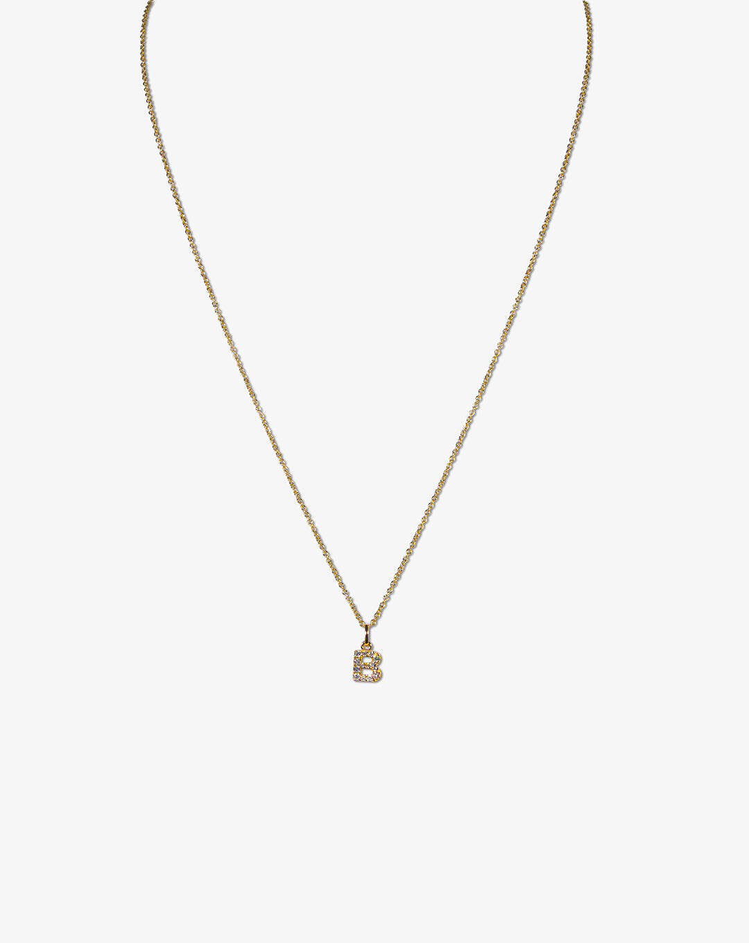 Pink Gold Necklace with Letter B and Diamonds