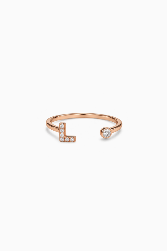 Letter L Gold Ring