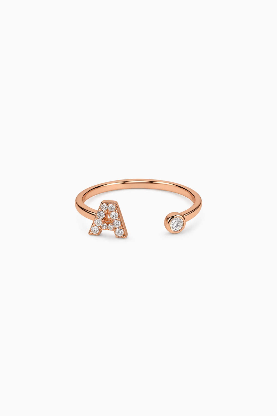 Letter A Gold Ring
