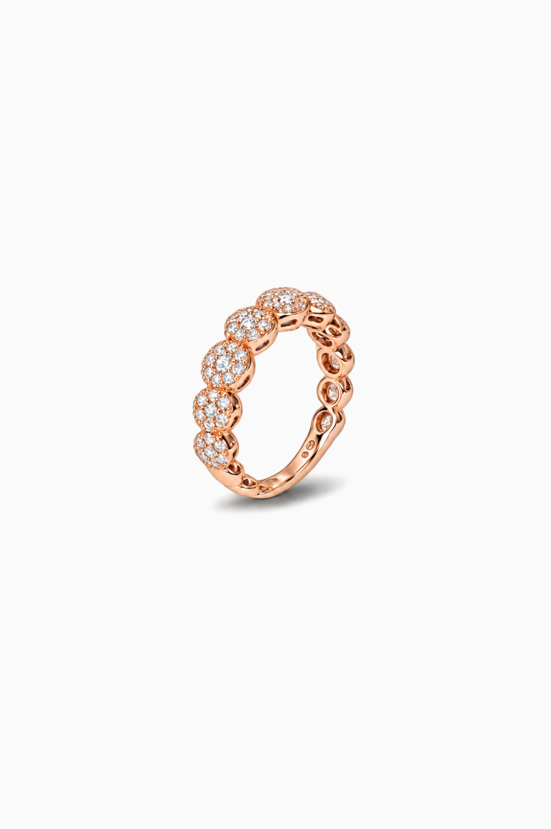Anel de Noivado em Ouro Rosa com Diamantes