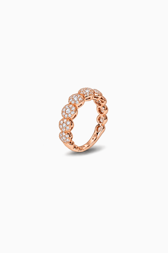 Anel de Noivado em Ouro Rosa com Diamantes