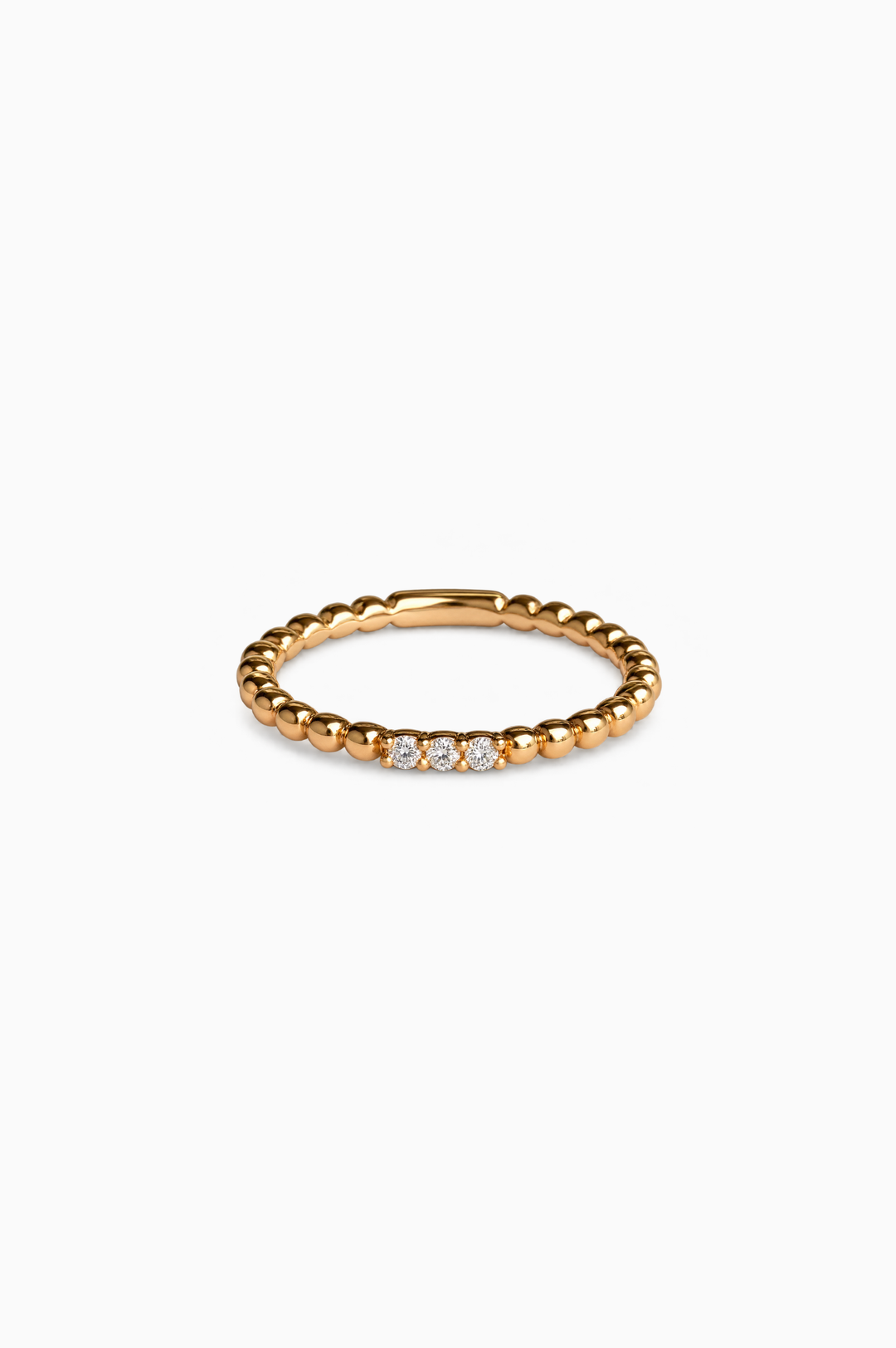 Pink Gold Ring With Diamonds