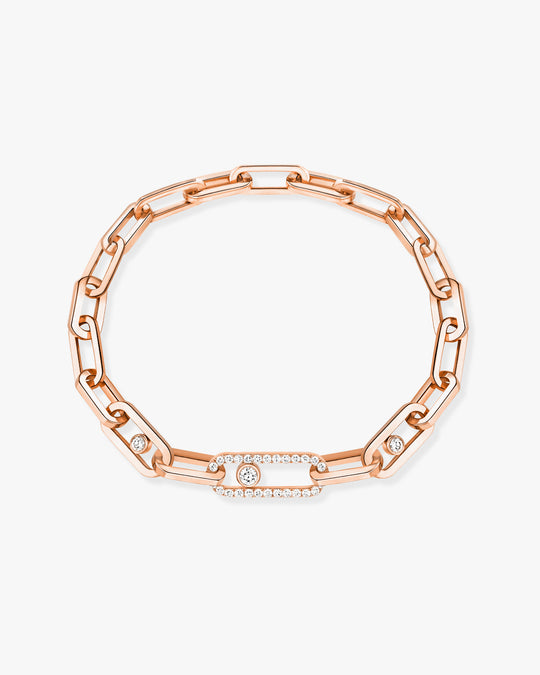 Pink Gold Diamond Bracelet Move Link